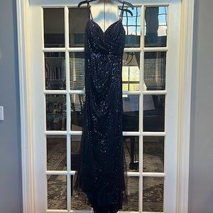 Brand: Cinderella divine, Size: XS, Color: blue sequins with black sheer